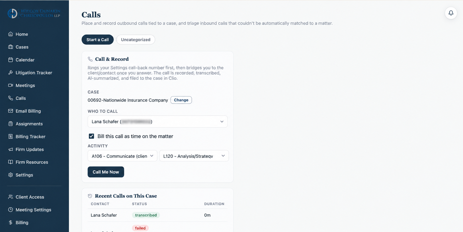 FirmRx call-to-case match review
