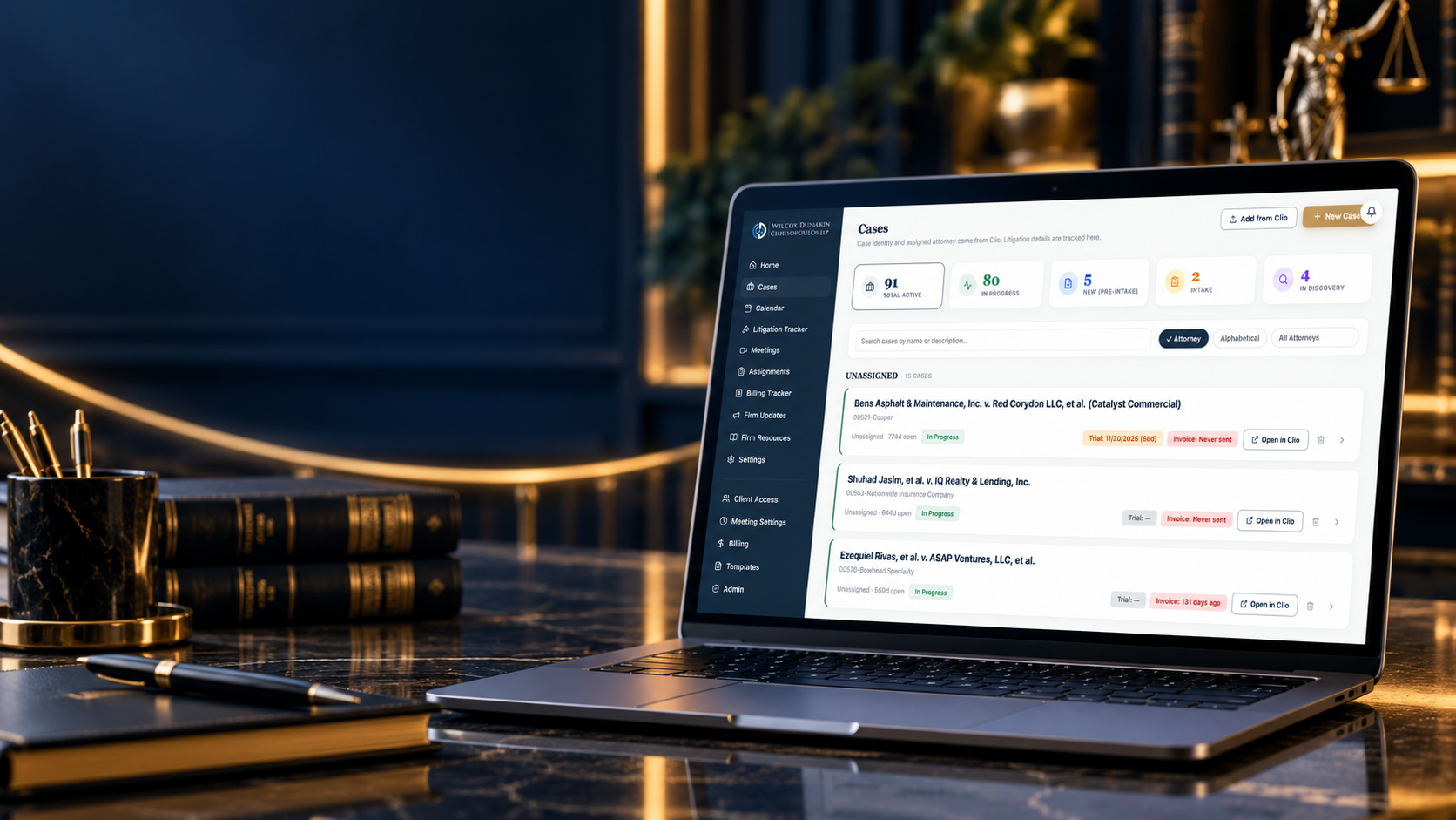 FirmRx Case & Assignment Management dashboard