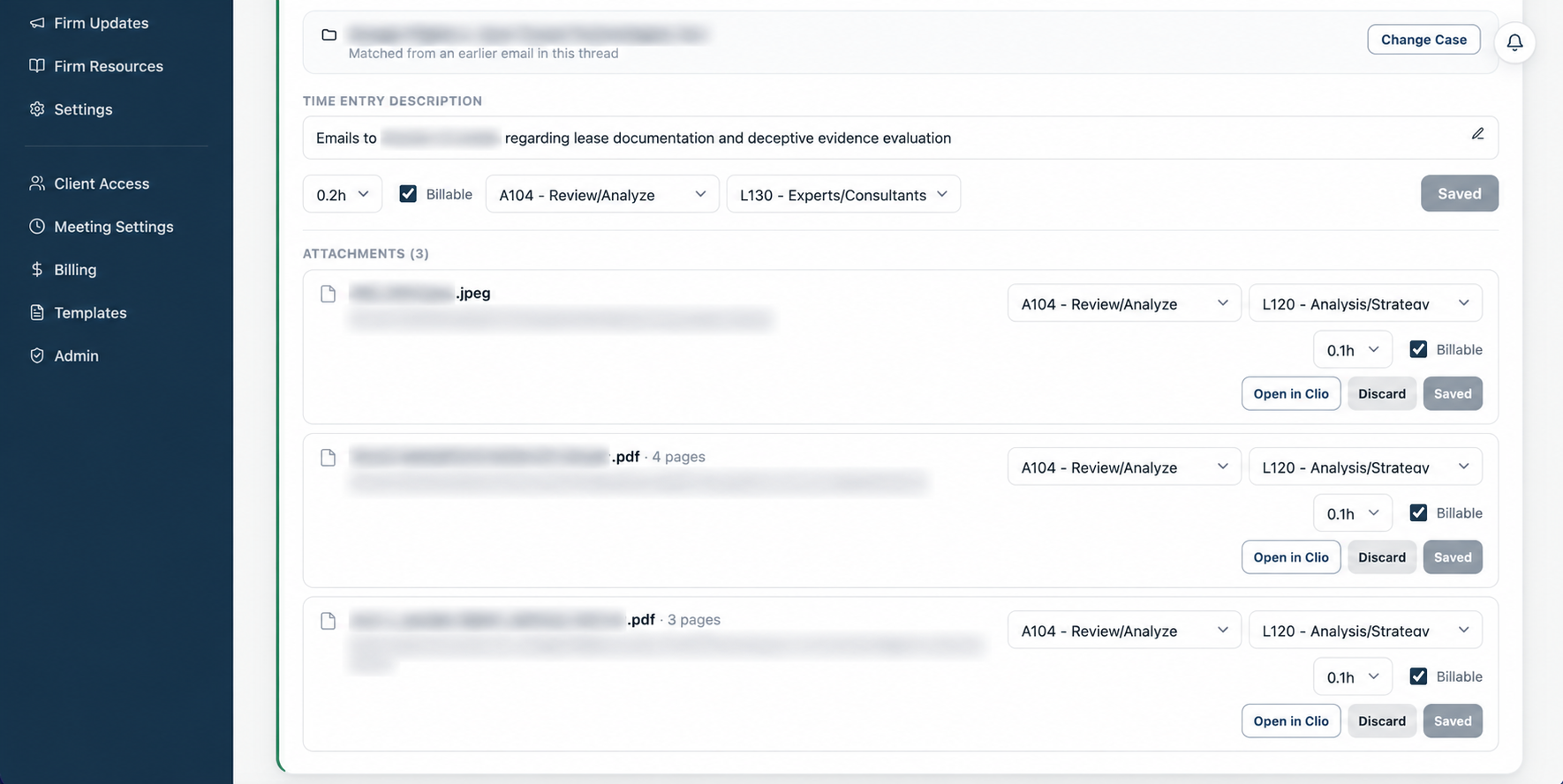 FirmRx unmatched email review panel