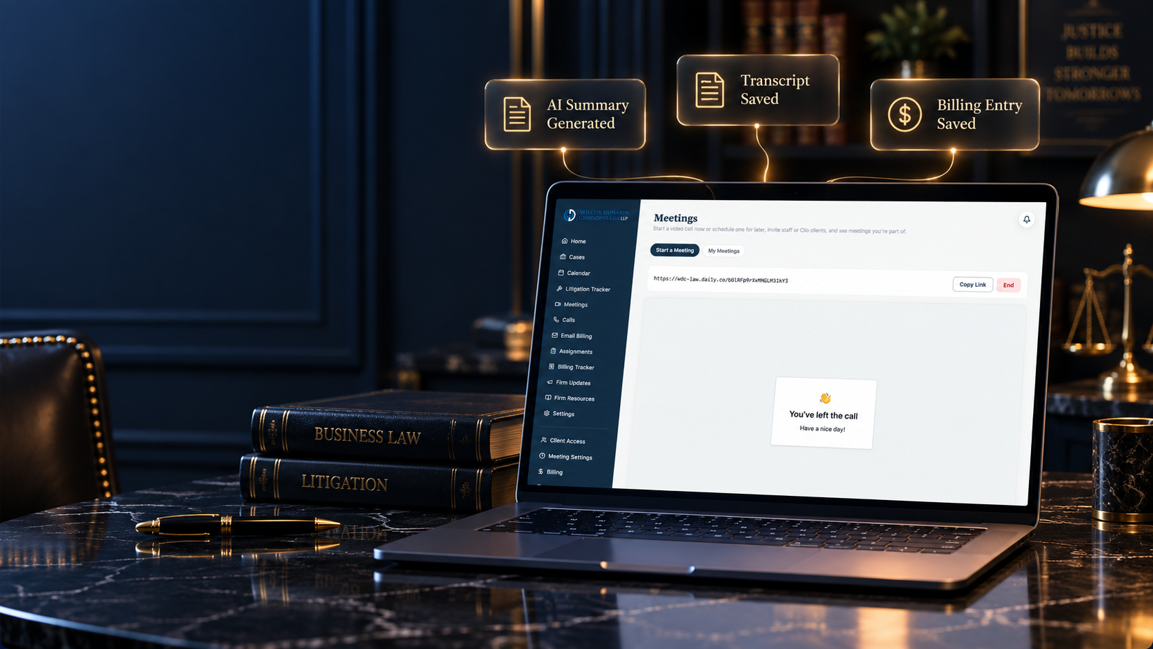 FirmRx Meetings interface